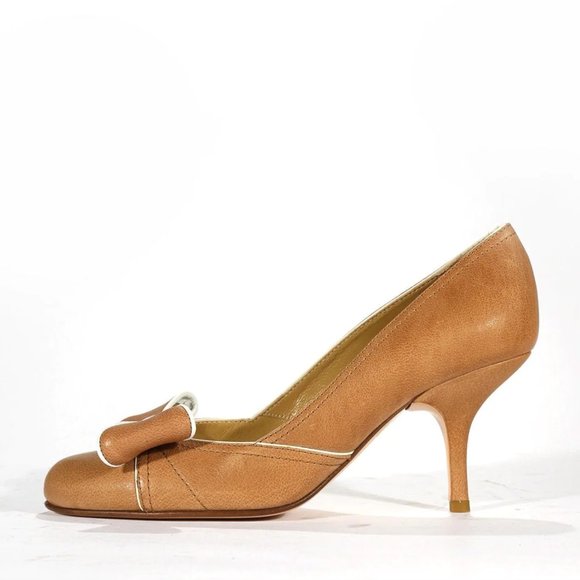 New "Valentino Women's Calf-Skin Leather Pumps with Elegant Ribbon Detail" - Picture 4 of 5